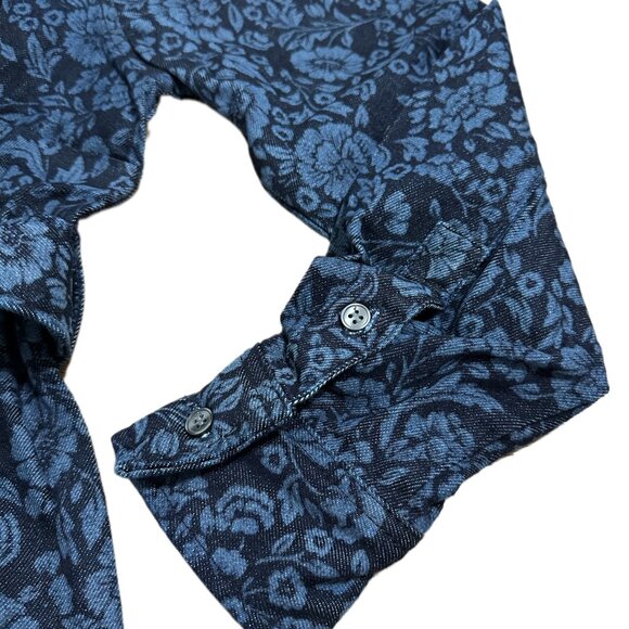 NWT - Ann Taylor Petite Denim Floral Flared Shirt – Size MP - Picture 14 of 16